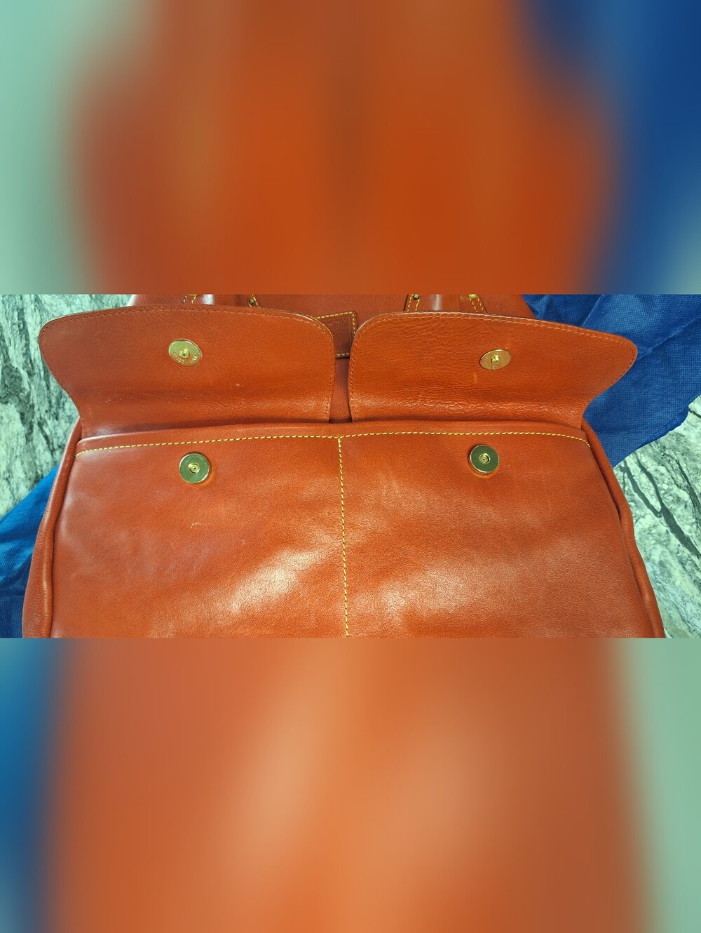 Dooney and Bourke Florentine Leather Pocket Shopper, RED, GUC - Picture 16 of 16